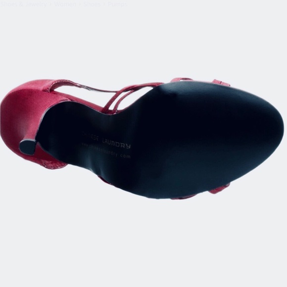 CHINESE LAUNDRY Daniela burgundy satin pumps 5.5 - Picture 3 of 5